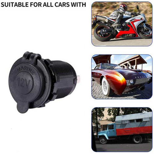 5Pcs 12V Power Waterproof Socket Car Cigarette- Lighter Socket Cigarette- Lighter Adapter for Marine ATV RV Motorcycle