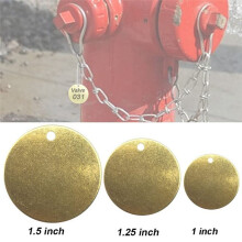 50Pcs 1Inch Brass Valve Tags Stamping Blank with Hole 2.4mm Chains for Pipe Valves,Equipment,Tool Keys Labeling