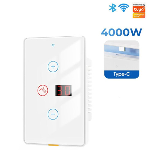 Tuya  WiFi Water Heater  Touch Wall Panel 20A Timer Control Work  Home for Alexa  Home A 1