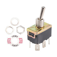 AC 250V/10A 125V/15A DPDT 3 Position /OFF/ 6-Stifts VippströMbrytare Svart+Silver