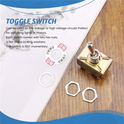 AC 250V/10A 125V/15A DPDT 3 Position /OFF/ 6 Pins Toggle  Black+Silver 1