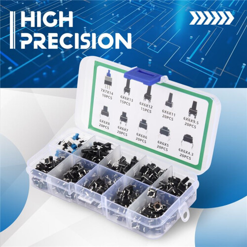 10 kinds Values 180PCS Tactile Push Button  micro-trigger  Momentary Tact Assortment 2