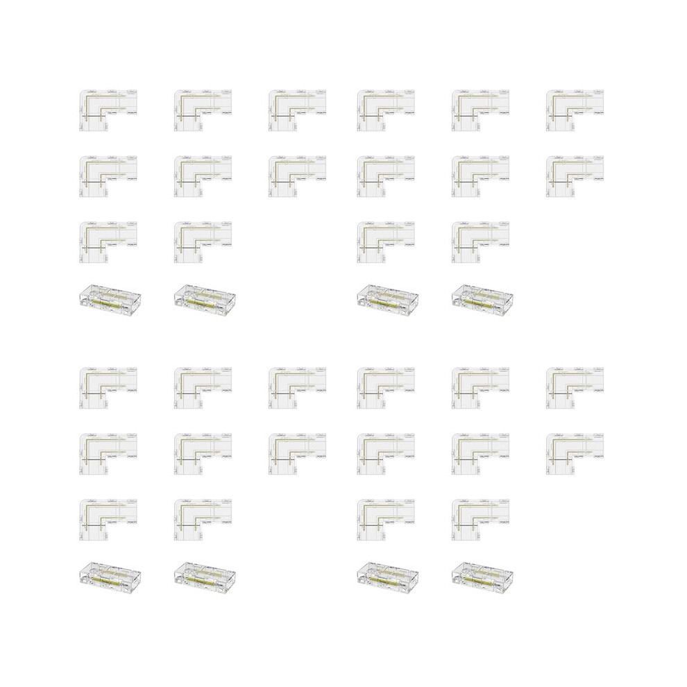 8Mm Cob Connector 32Pc L-Shaped/Corner Connector,8Pc Gapless Connectors For Cob Led Strip,Not For 10Mm Tape Lights 4712796206349