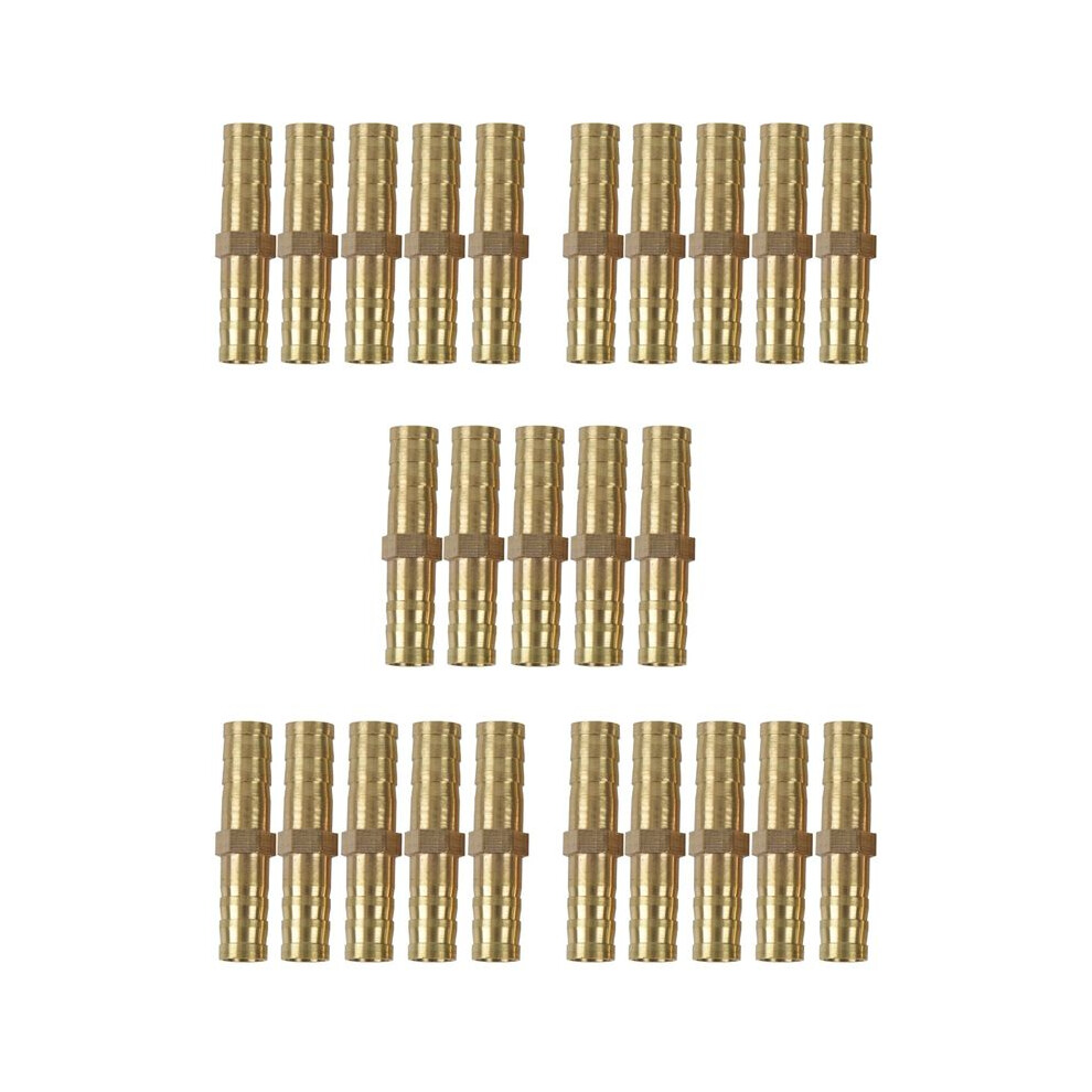 25Pcs 8Mm Inner Dia Air Gas Straight Hose Pipe Barb Coupler Gold 6034143931642