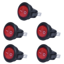 5X Rocker  Bipolar  OFF Red 3 Pins 220V