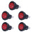 5X Rocker  Bipolar  OFF Red 3 Pins 220V 1