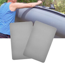 2 Stück aufblasbare Bootreparatur-Set, PVC-Quadrat-Gummipatch für Kajaks und Kanus, grau