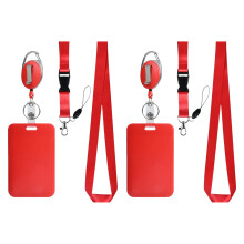 2 jeux de porte-badges coulissants, bobine de badge-Rouge
