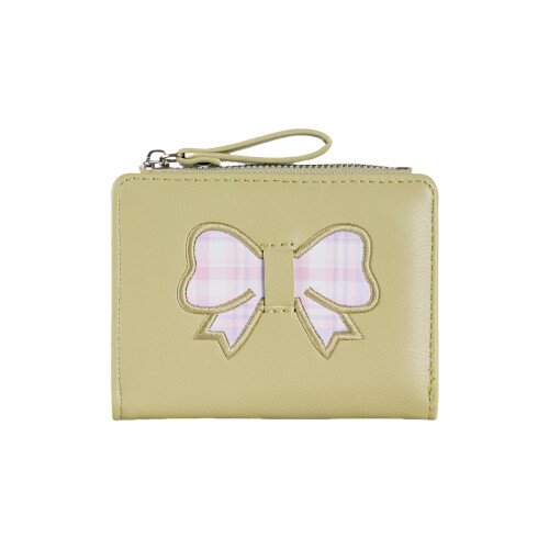 Portefeuille pliable compact et léger en PU avec-Vert clair