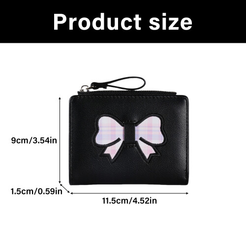 Portefeuille en cuir PU tendance, taille compacte,-Violet clair 2