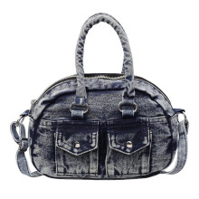 Trendy Casual Shoulder Bag Jeans Crossbody Purse-Retro blue