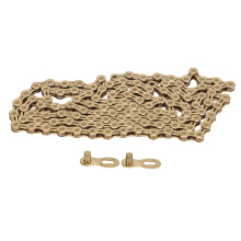 High Strength Steel Lightweight Bicycle Chains, Wear-resistant 10 Speed Forged Bike Chain with Anti-rust Gold Surface Polishing
