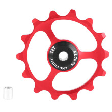 Ceramic Bearing Rear Derailleur Pulley, Aluminum Alloy Lightweight Anti Corrosion Jockey Wheel for Mountain Bike Road Bike Compatible with 9/10/11 Spe