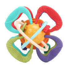 Baby Teething Toys For Infants, Sensory Developmental Toys With Montessori Learning, Soft Rattling Sound And Multi-texture Relief, Easy To Grasp, Gum