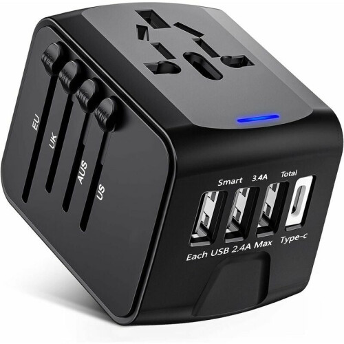 Φορτιστής πολλαπλών συσκευών, Universal Travel Adapter για περισσότερες από 200 χώρες, θύρες