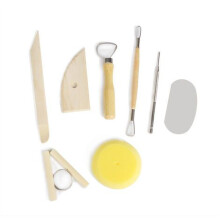 Elegantes Modellierwerkzeug-Set, Keramik- und Töpferwerkzeuge aus hochwertigem Stahl und Hartholz, perfekt für Hobbykünstler und Handwerker in der