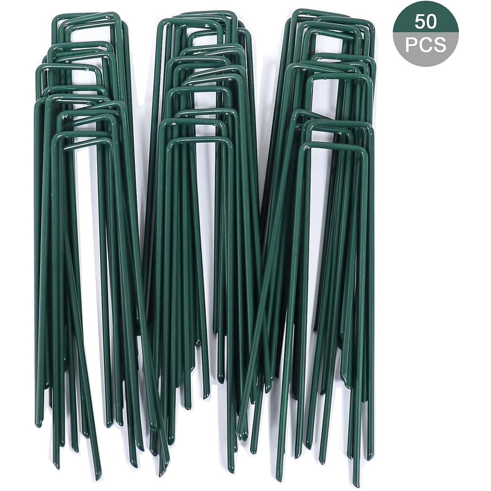 Galvanized Garden Staples, Heavy-Duty Sod Pins For Artificial Grass Fixing, U-Shaped Design With Sharp Angled Ends, Bend-Resistant Garden Stakes, 9169997170293