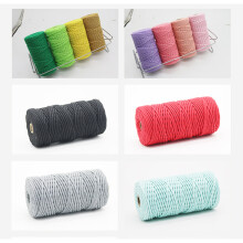 Natürliches Makramee-Baumwollgarn, Set mit Kordeln in leuchtenden Farben für ansprechende Makramee-Projekte, 3 Stück 100 m x 3 mm Baumwollspitze