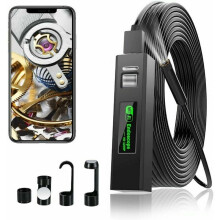 Exploration Pro, 1920P HD-endoscoopcamera voor iPhone en Android-apparaten, 8 ledlampjes, flexibele semi-rigide kabel, perfect voor thuisgebruik en