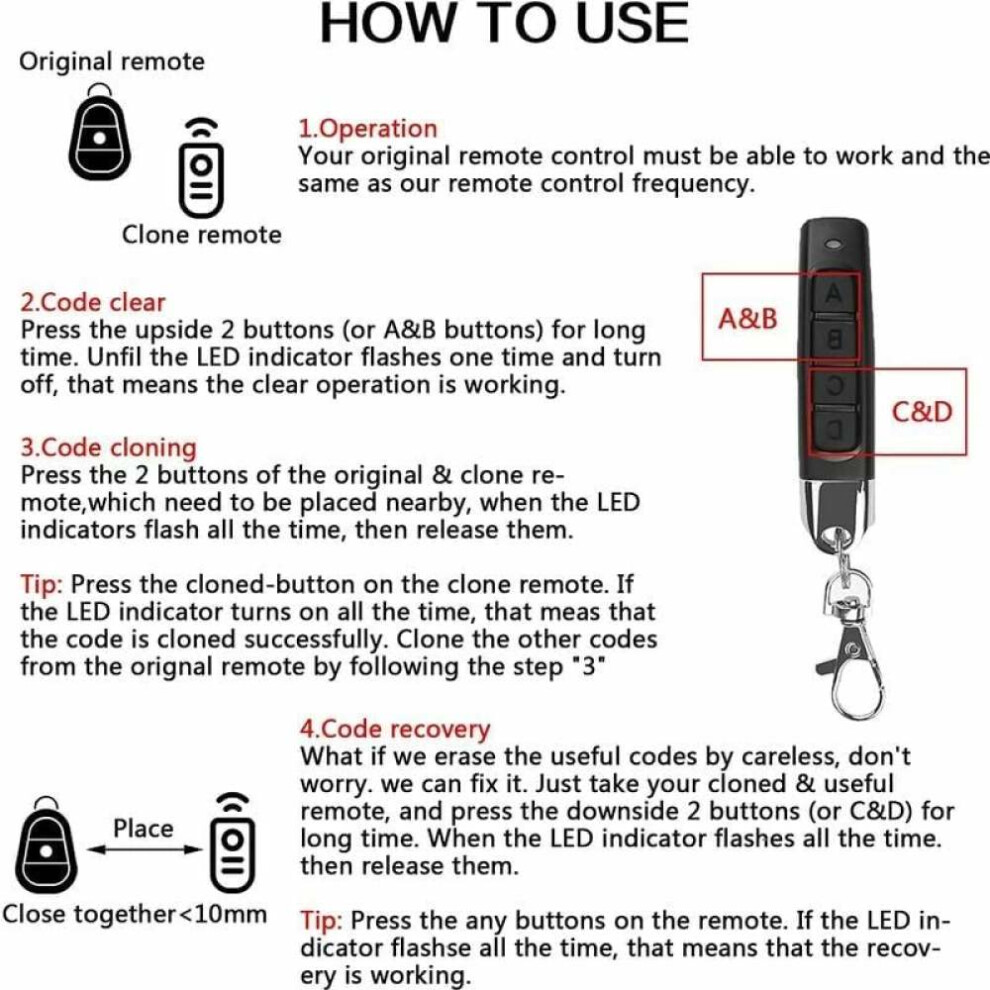 4-In-1 Remote Control Duplicator For Cars, Creative Design Portable Key Fob With Seamless Infrared Connection, Data Encryption Ensuring High Security 9169997170316