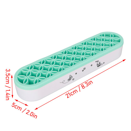 Green Silicone Desktop Brush Storage Box, 5x3.5x21cm 1