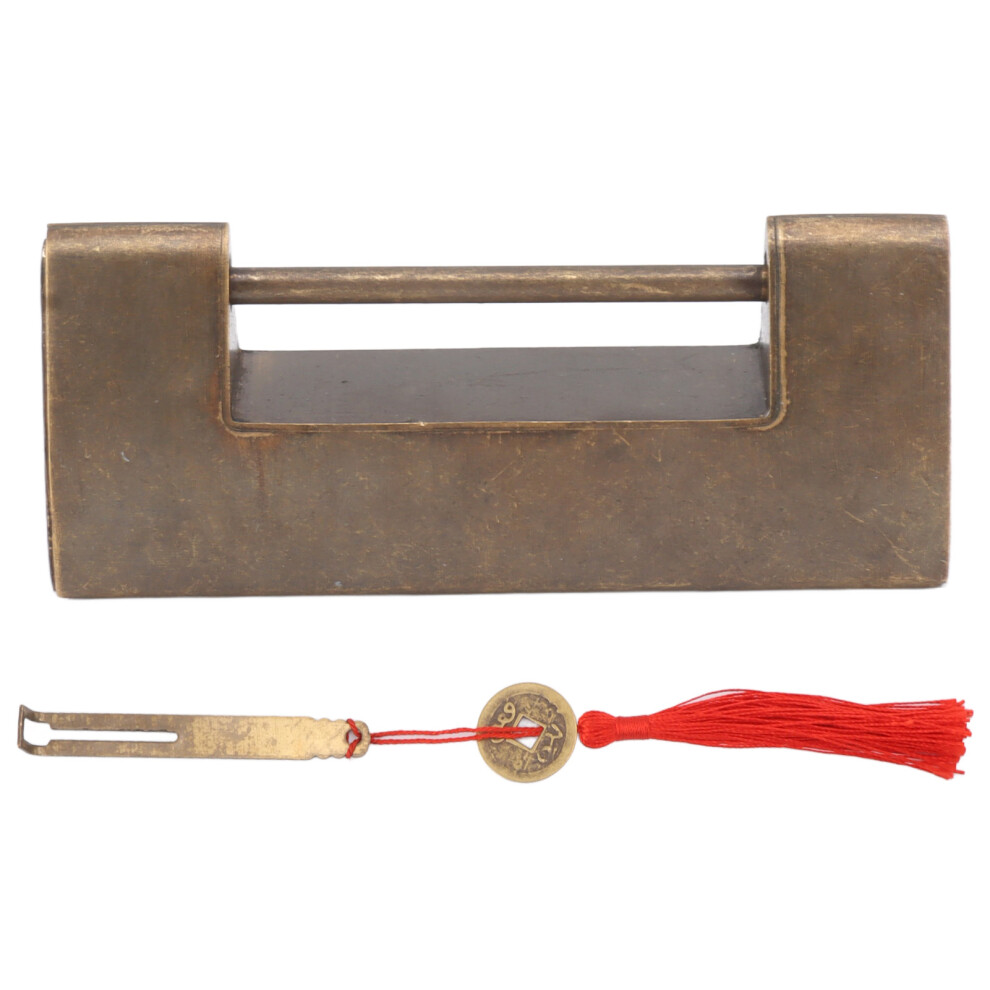 Decorative Lock, Exquisite Workmanship Brass Multipurpose Padlock, Antique Carved Auspicious Fish Pattern Durable Vintage Hasp For Furniture Cabinets 9340258805400