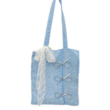 Glinsterende strikken Decors Voldoende ruimte Polyester-Blauw
