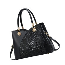 Sac à main à bandoulière à la mode, intérieur spacieux, sac-Noir