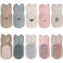 Anti Skid Grippers Design Toddler Socks, Cute Baby Socks with Breathable Fabric Soft Terry Cloth, Skin Friendly Material Non Slip Socks, Adjustable