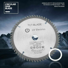 Precision TCT Circular Saw Blade, Smooth Cut Ultra Thin Kerf 165mm Silver Rotary Disc for Wood Cutting, 60 Teeth Includes 1 Reduction Ring