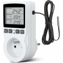 Heizungs- und Kühlungsregelung mit digitalem Thermostat, hintergrundbeleuchtetem Display für optimale Ablesbarkeit, Timerfunktion und breitem