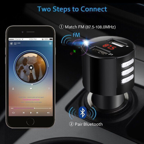 Προσαρμογέας αυτοκινήτου Bluetooth για σταθερή σύνδεση Bluetooth, γρήγορος φορτιστής 1