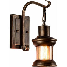 Rustieke wandlampen voor trappen, industriële vintage stijl, bronskleurige afwerking met geolied metaal en transparante glazen kap.