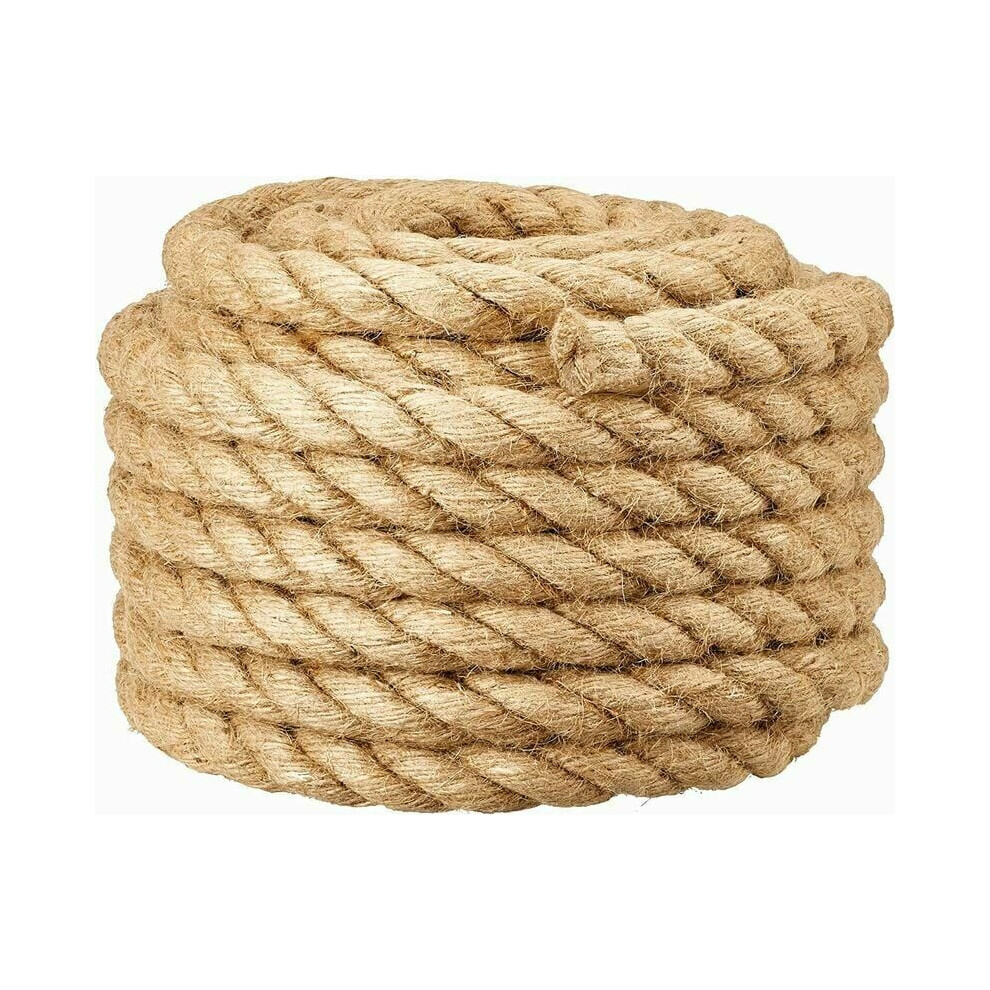 Jute Rope 20Mm 10M, Natural Jute Fiber Twisted Manila Rope For Crafts Gardening Home Decor, Heavy Duty Rope For Outdoor Indoor Use, Strong And 9448196704837