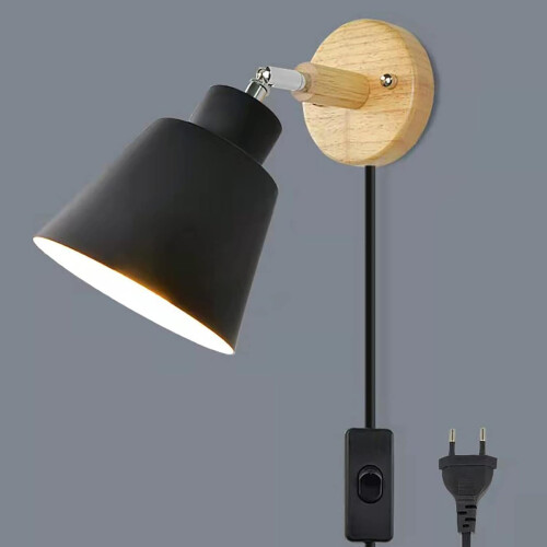 Βάση λαμπτήρα από μασίφ ξύλο Nordic Design, απλή Nordic Design με ματ μαύρο φινίρισμα, 1