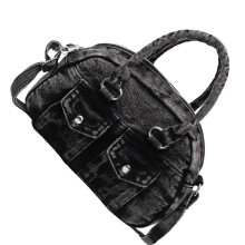 Dames retro crossbody tas pendeltas jeans handtas-Zwart