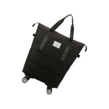 Sac de Sport pliable à roulettes, sac de voyage extensible,-Noir