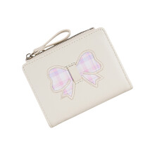 Fashionable Card Holders And Zippered Coin Pocket-Bee white