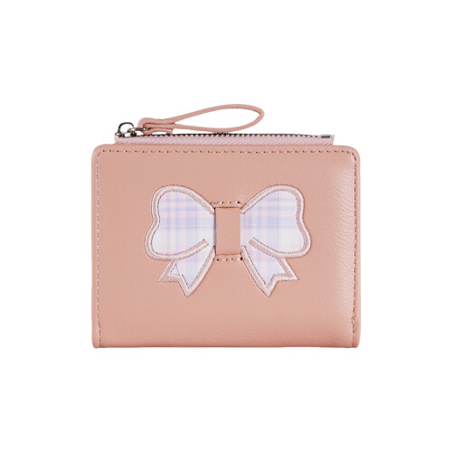 Stylish Short Wallet With Decorative Bows Accent-Light pink