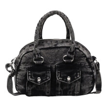 Fashionable Shoulder Bag Jeans Crossbody Purse Wear-Black