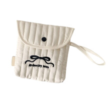 Cute Cartoon Embroidered Bows Menstrual Pouch-Big black bow 2