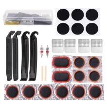 30Pcs Bike Repair Kit, Heavy Duty Tire Levers and 18 Patches for Quick Puncture Fix, Bicycle Tire Patch Kit with Self-Adhesive Patches for Mountain an