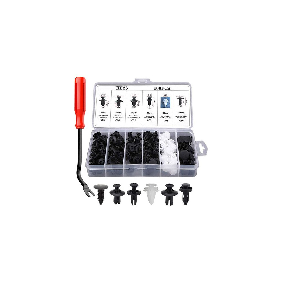 Bumper Push Fasteners For Radiator Shield Yoke, High-Quality Nylon Material Ensures Durability, Universal Fit Kit For Most Vehicles Including 9405630107005