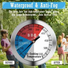 Grillthermometer, der ultimative Grillbegleiter für präzises Kochen, wasserdichtes Edelstahl-Thermometer, Farbzonenanzeigen für einfache Bedienung