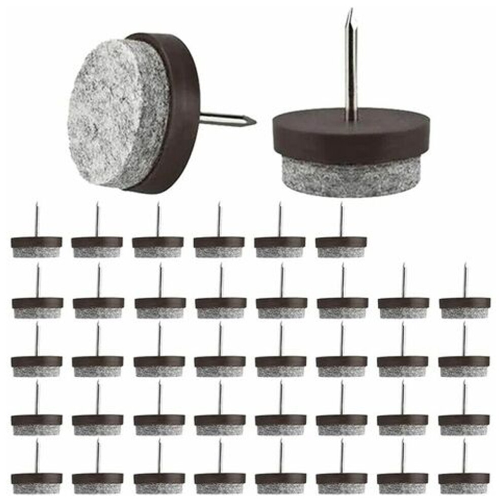 Hammer Mounting High Density Felt, Anti-Slip Functionality For Chairs Tables, 40Pcs Furniture Feet Legs Protector Steel Nail Durability, Wooden 9004841533360