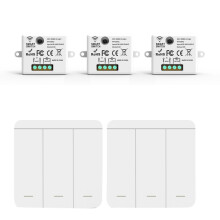 3PCS Wireless Light Wall  RF 433Mhz Relay Receiver with 2x 3Gang Panel  LED Remote Control for LED Lamp