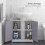 kleankin 60x60cm Under-Sink Storage Cabinet w/ Adjustable Shelf Grey White 5
