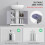 kleankin 60x60cm Under-Sink Storage Cabinet w/ Adjustable Shelf Grey White 4