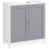 kleankin 60x60cm Under-Sink Storage Cabinet w/ Adjustable Shelf Grey White 2