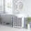 kleankin 60x60cm Under-Sink Storage Cabinet w/ Adjustable Shelf Grey White 8